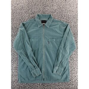 FTC Original Garments Corduroy Zip Up Shirt Jacket Teal Mens Medium